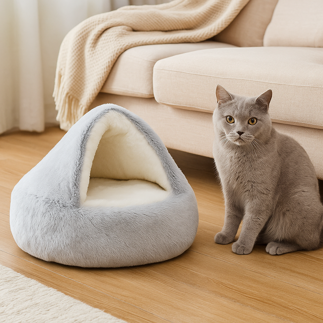 Legowisko dla psa z daszkiem – Zdejmowany pokrowiec – Antypoślizgowy spód – Pranie w pralce