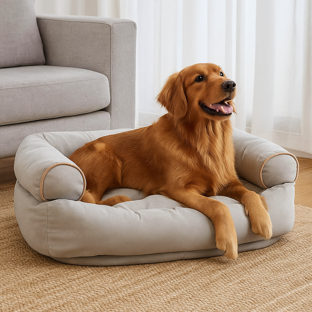 Kanapa dla psa z wyjmowanym pokrowcem i wypełnieniem – Materiał tekstylny – Antypoślizgowy spód