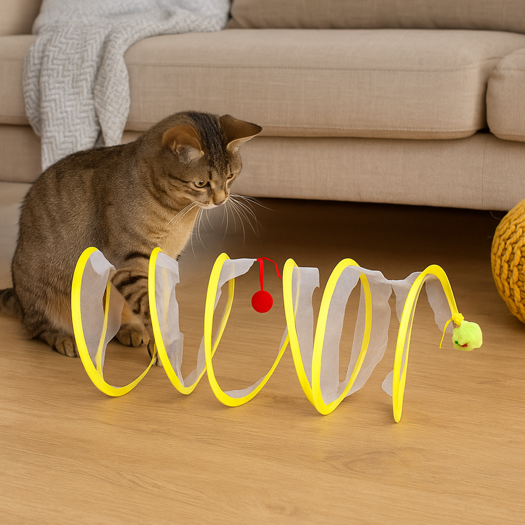 Spiralny Tunel dla Kota – Interaktywna Zabawka dla Aktywnych Kotów