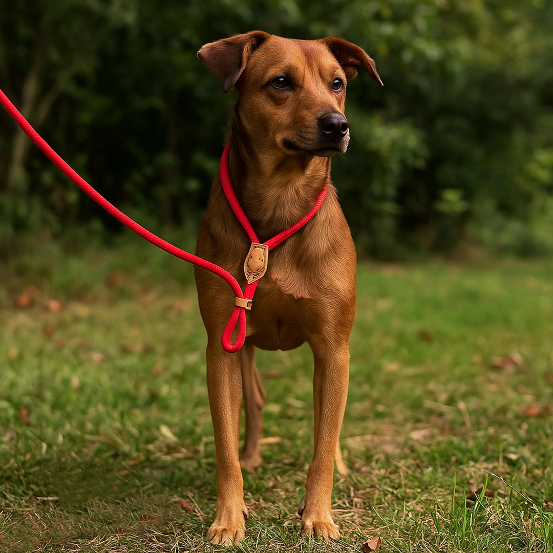 Pleciona smycz dla psa z funkcją ograniczenia ciągnięcia – Regulowana długość – Materiał pleciony