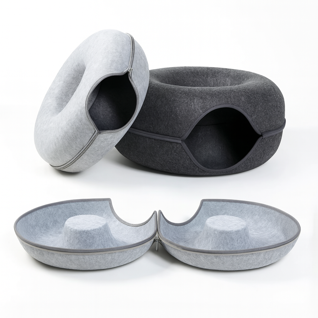 Tunel legowisko dla kota z filcu – Składana konstrukcja – Pokrowiec do prania