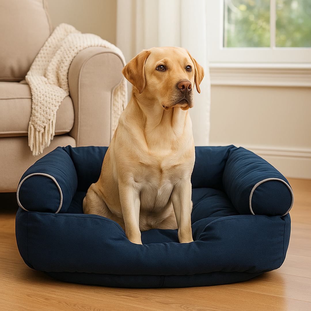 Kanapa dla psa z wyjmowanym pokrowcem i wypełnieniem – Materiał tekstylny – Antypoślizgowy spód