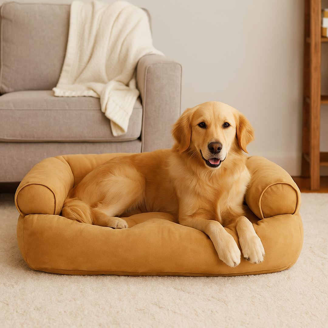 Kanapa dla psa z wyjmowanym pokrowcem i wypełnieniem – Materiał tekstylny – Antypoślizgowy spód