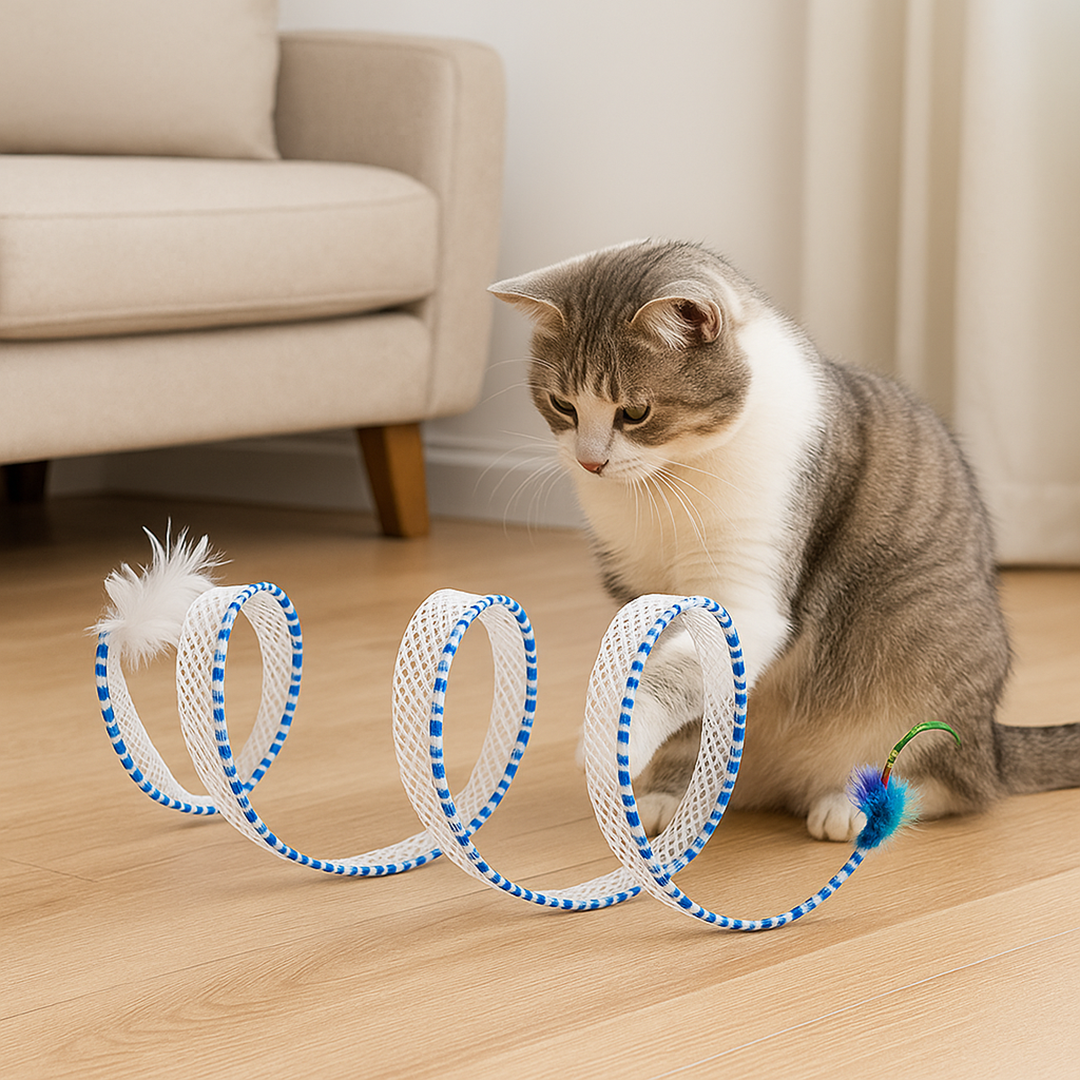 Spiralny Tunel dla Kota – Interaktywna Zabawka dla Aktywnych Kotów
