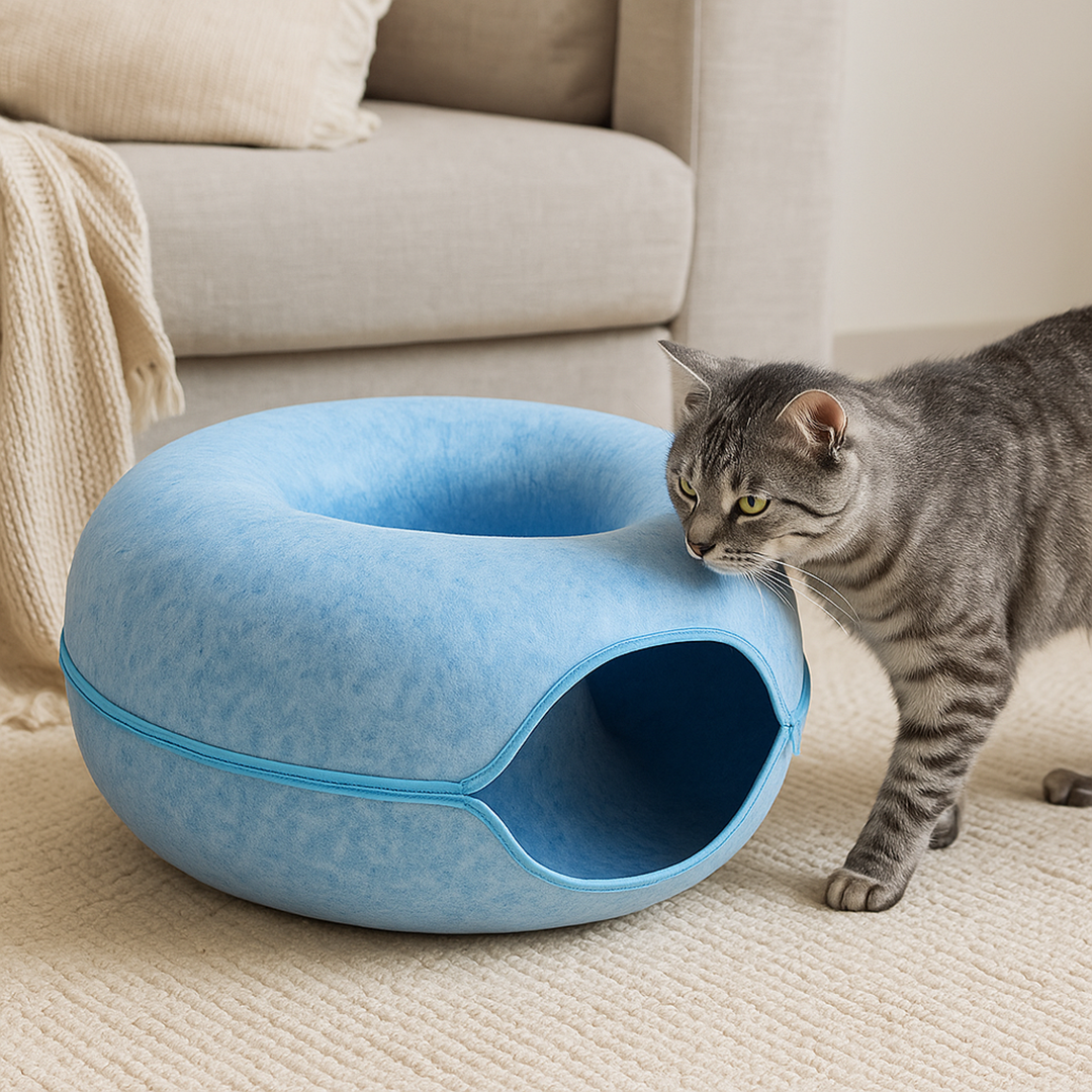 Tunel legowisko dla kota z filcu – Składana konstrukcja – Pokrowiec do prania